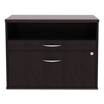 Alera® Alera Open Office Desk Series Low File Cabinet Credenza, 2-drawer: Pencil-file, Legal-letter, 1 Shelf,walnut,29.5x19.13x22.88 freeshipping - TVN Wholesale